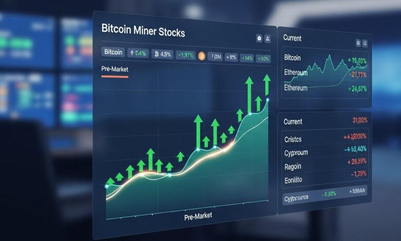 Bitcoin miners are moving pre-market even as crypto prices hold firm