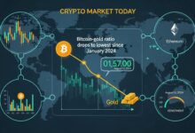 Crypto Market Today Bitcoin-gold ratio drops to lowest since January 2024