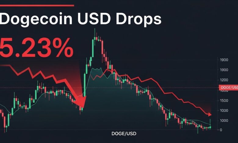 Dogecoin USD Drops 5.23%