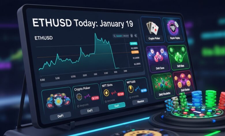 ETHUSD Today January 19 DeFi Casinos