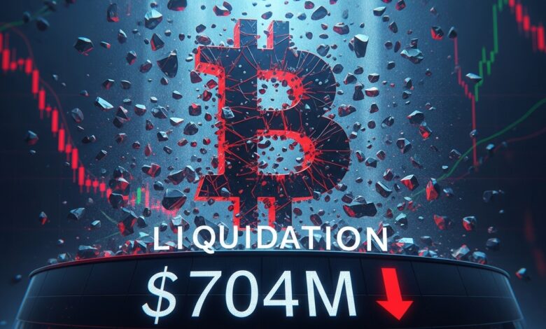 Bitcoin Liquidations Hit $704M