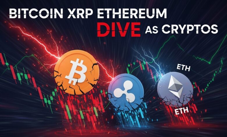 Bitcoin XRP Ethereum Dive as Cryptos
