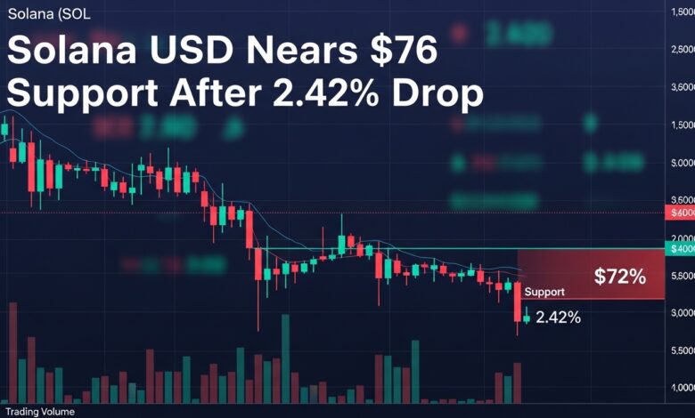 Solana USD Nears $76 Support After 2.42% Drop