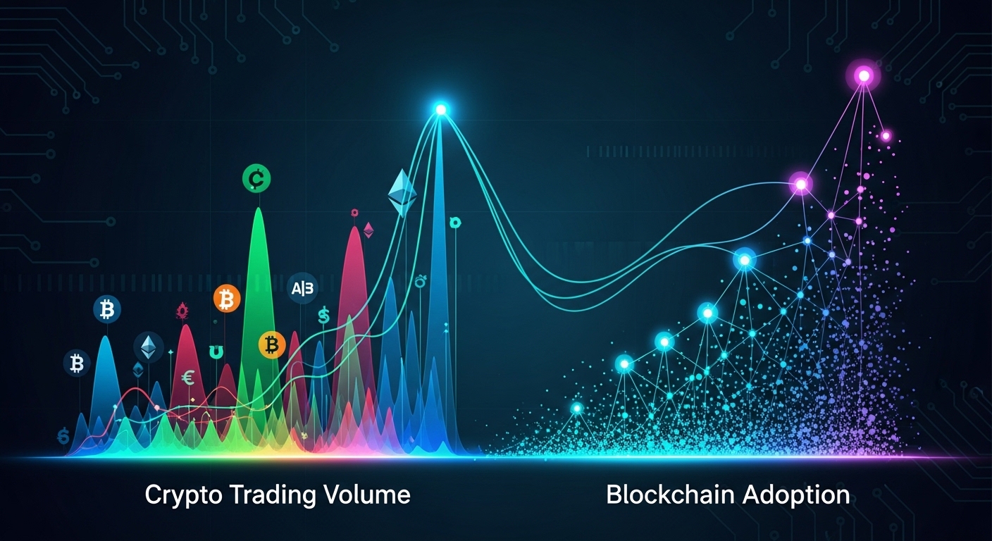 crypto trading volume and blockchain adoption